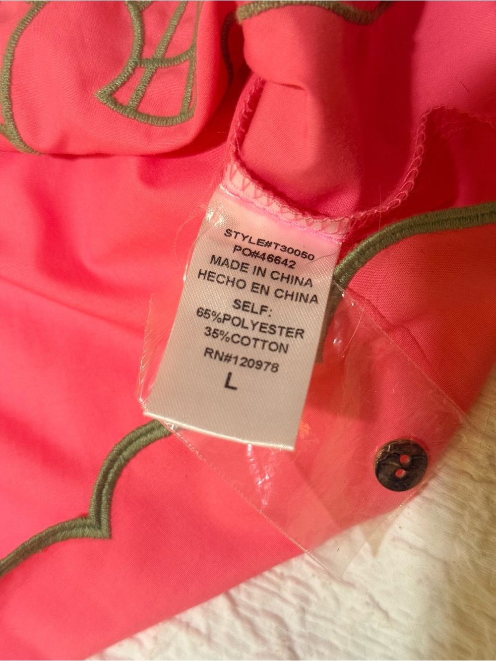 Entro NWOT Embroidered pink and green top - Picture 9 of 9